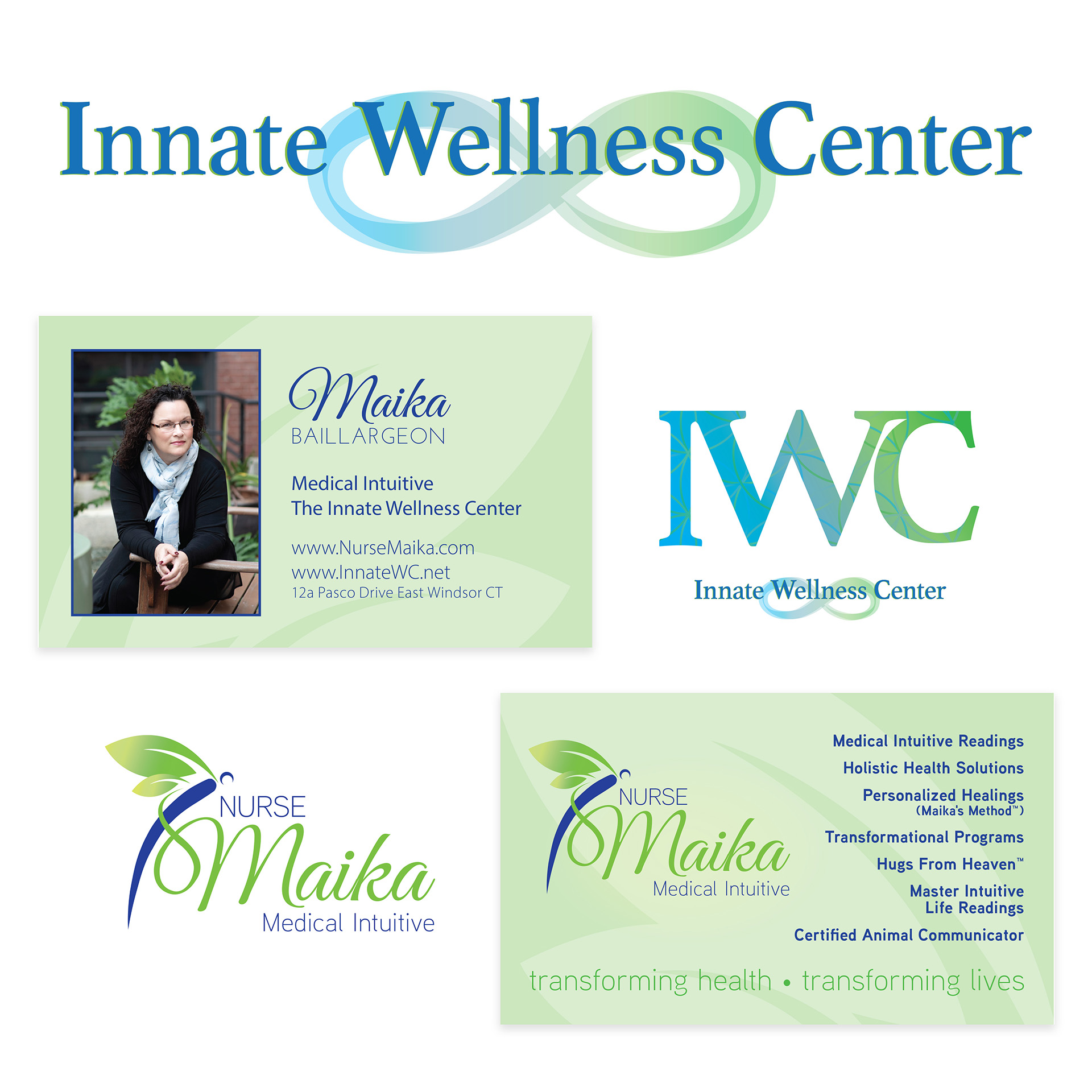 Innate wellness logo, Nurse Maika business card design
